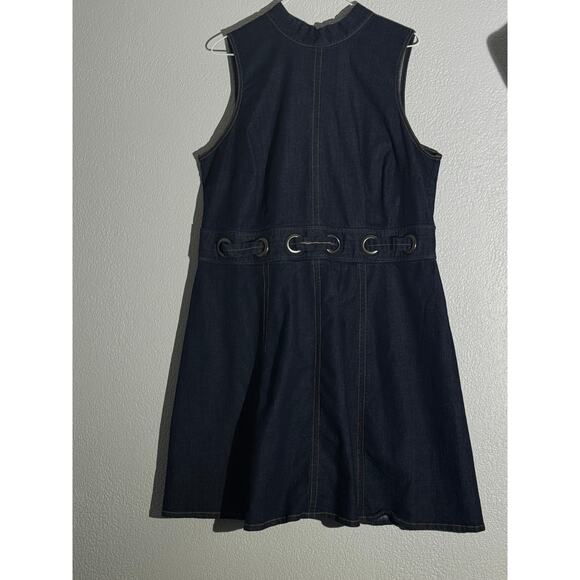 Eloquii Size 18 Sleeveless Denim Zip-Front Dress with Grommet - Picture 3 of 6